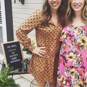 Long sleeve polka dot dress